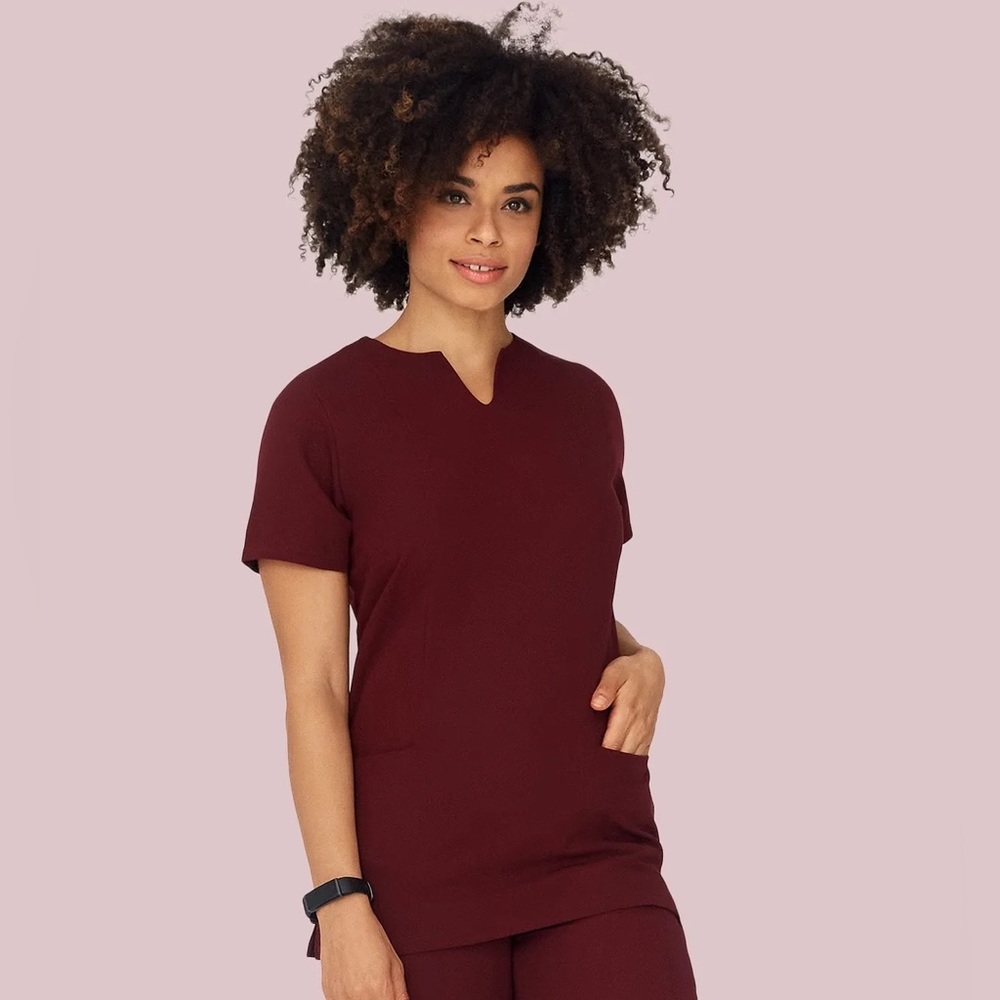 Mandala Notch Scrub Top